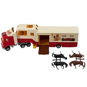 Majorette 3067 Super Movers 10" Rodeo Horse Trailer Transport GM 4 Horses